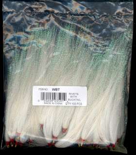 100) Bucktail Sliding Teasers   WHITE   Genuine North American 