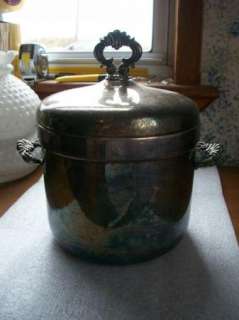 Vintage 1883 FB Rogers Silver Co. Ice Bucket w/Milk Glass Insert 