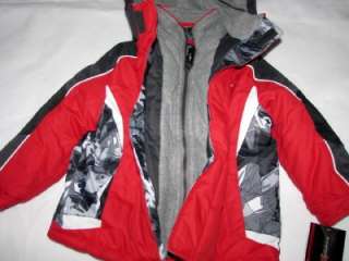 New Zero Xposur Snowsuit Winter Coat Jacket Snow Bib Pants Boys 4T Red 