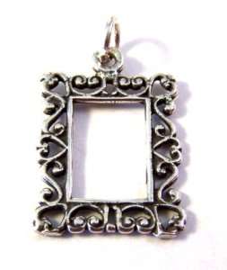 St Silver Charm   3 D PICTURE FRAME w/Hearts Border  