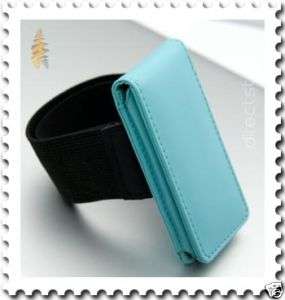 iPod nano 5th Generation 5G Blue Armband Leather Case  