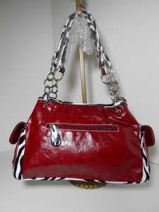 Western Handbag Purse Red Saddle Black White Zebra Stripe Wallet Set 
