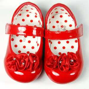 new kids girl red flower mary jane shoes sz 5 6 7 8  