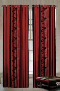   Burgundy Red Laurel Bedding Faux Silk Comforter set Queen King Curtain
