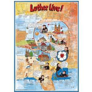 Luther live Reliposter  Werner Tiki Küstenmacher Bücher