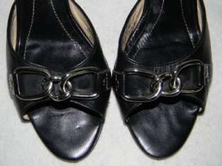 Coach Toniann Black Leather Slides Sandals Shoes Sz 9 B  