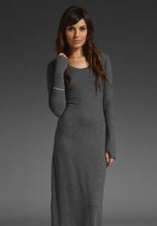 DOLAN T SHIRT Low Back Maxi Dress with Built In Bra in Charcoal at 