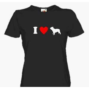 LOVE FRENCH BULLDOG französische bulldogge Girlie Shirt S L  