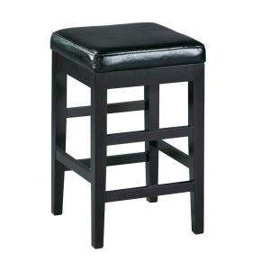   Decorators Collection Leather Black Backless Breakfast Counter Stool