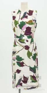   New York White & Purple Silk Floral Sleeveless Shift Dress Size 42/8