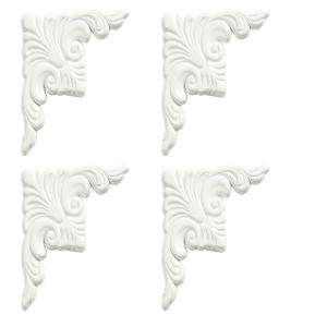 MirrEdge Dove White Decorative Corner Plates (4 Pack) 88504 at The 