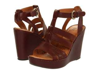 Womens Shoes NIB BORN PEMBERLY Platform Wedge Sandals Leather Black 
