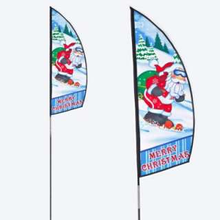 50 in. Merry Christmas Polyester Pennant Flag on Stake (2 Set) 1707890 