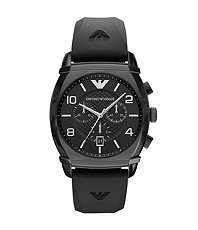 Emporio Armani Classic Black Men´s Chronograph Rubber Watch $345.00