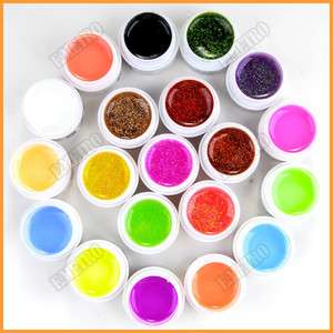 Hot 20 Color UV Gel set mixed Glitter & Milkshake Nail  