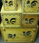 PC. 1960S WOODPECKER WOODWARE CANISTER SET/BREADBOX/ RECIPE BOX/GC