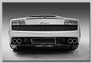 Leinwand Bild Lamborghini Gallardo Schwarz Weiß Kunst  