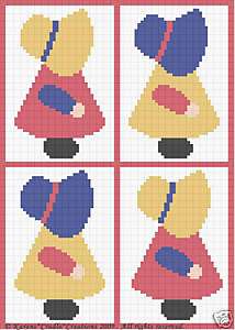 Crochet Patterns SUNBONNET Baby GIRL Scrap Yarn Pattern  