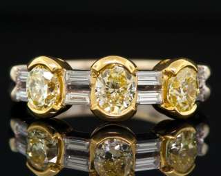 Damiani 18K White Gold Ring with Natural Fancy Yellow Diamonds  