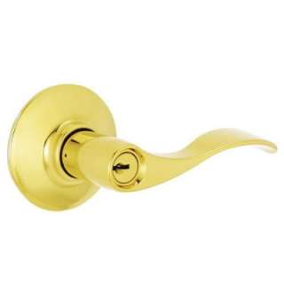 Schlage Accent Bright Brass Keyed Entry Lever F51 ACC 505 605 at The 