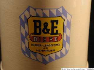 Bierkrug Bierseidel Steinkrug Humpen   B&E Engelbräu  