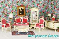 Dollhouse Victorian Living Room Furniture Wood Sofa Set  