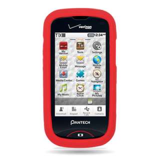   Soft Rubber Case For Verizon Pantech HotShot 8992 Phone Red  