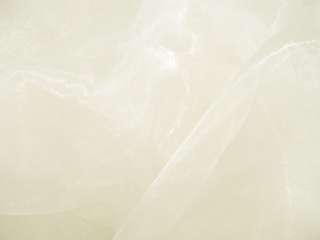 A02 Ivory White Crystal Organza Fabric Curtain by Yard  