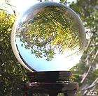 200mm Diameter Solid Crystal Ball Sphere with Wooden Stand