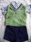 NWT BT Kids kite vest shorts 6M 6 9 green navy Easter