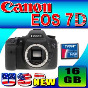 Canon EOS 7D Digital SLR Camera Body & 16GB Pro Kit NEW 13803117509 