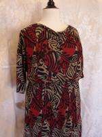  18 (?) Coldwater Creek Dress Cowl neck dress red black & beige NEW