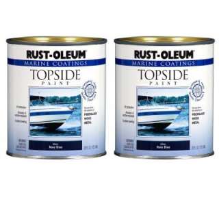 Rust Oleum Marine Coatings 1 qt. Gloss Navy Blue Topside Paint (2 Pack 