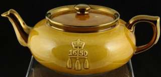 Davison Newman & Co Ltd Boston Tea Parties Teapot 4x8.5 Ochre Gold 