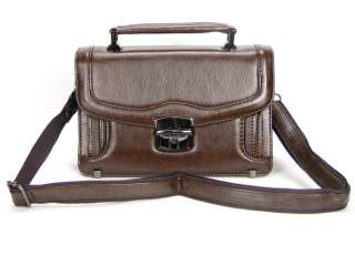   Womens classical leather handbag mini small shoulder bag briefcase