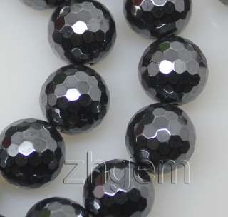 10mm natural faceted hematite loose beads gem 15.5long  