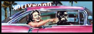 Bild Wandbild Autobild Deko, Pink Cadillac 36x98cm  