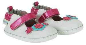 Robeez Infant Girls White Spring Flower Shoes Sizes 3/6,6/9, 9/12,12 
