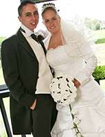 Strapless Satin Corset Wedding Dress with Chiffon Overlay 08 White 