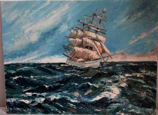 Ölbild Gemälde Dreimaster Segelschiff Huber 06 Segler  