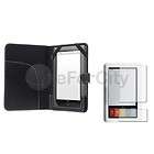 For Nook 1st Edition Black Leather Case Cover+2 LCD Anti Glare Screen 