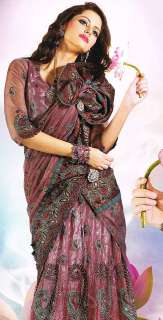 Plum Trendy Designer Indian Dress Skirt Lehenga Saree  