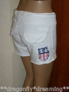 Da Nang white patch sweat shorts~XS~NWT~$149  