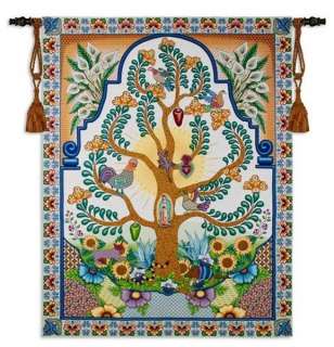 TREE OF LIFE LATIN ABSTRACT ART TAPESTRY WALL HANGING  