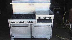 SOUTHBEND 6 EYE BURNER RANGE/STOVE DOUBLE OVEN 24 GRILL  