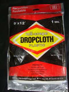 Ma Crepe Clear1Mil Plastic Drop Cloth, 108 Sq. Ft.  