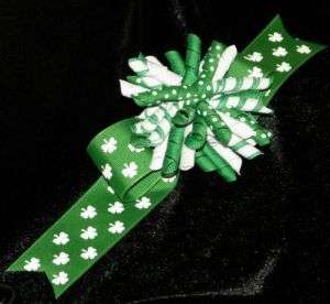 Competition Cheer Korker Layered Shamrock Hair Bow  