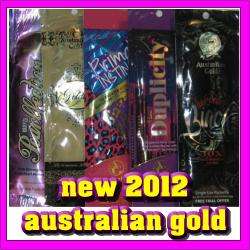 JUST RELEASED AUSTRALIAN GOLD TANNING BED LOTION SAMPLE PACKETS 