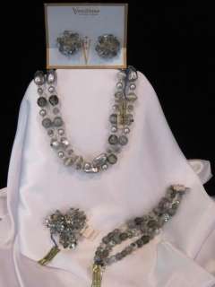 Vintage Vendome Necklace Bracelet Earrings Brooch Grand Parure 