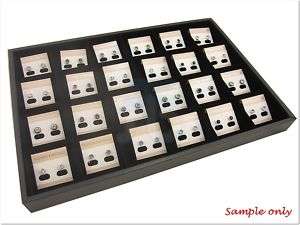 24 Compartment Charm Jewelry Display Case Tray Showcase  